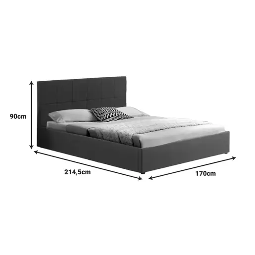 347-000010 Дупли кревет со простор за складирање Zamblene антрацит Тапациран 160x200cm
