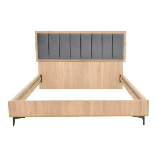 362-000005 Дупли кревет Monacol во природна со темно сива боја 160x200cm