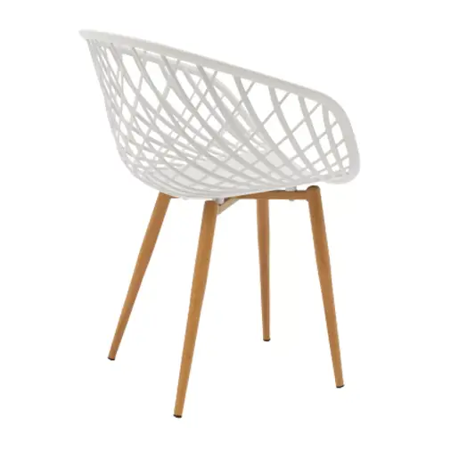 262-000021 Столицa СОФИА white natural metal leg 62x42x82cm