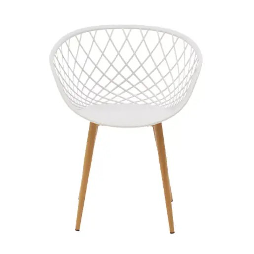 262-000021 Столицa СОФИА white natural metal leg 62x42x82cm