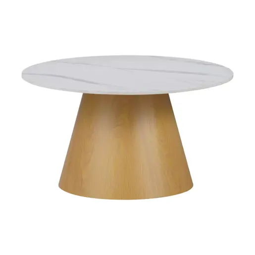 029-000265 Помошна масичка Soleire бел мермер D70x40cm