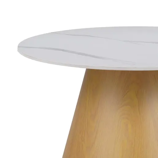 029-000265 Помошна масичка Soleire бел мермер D70x40cm