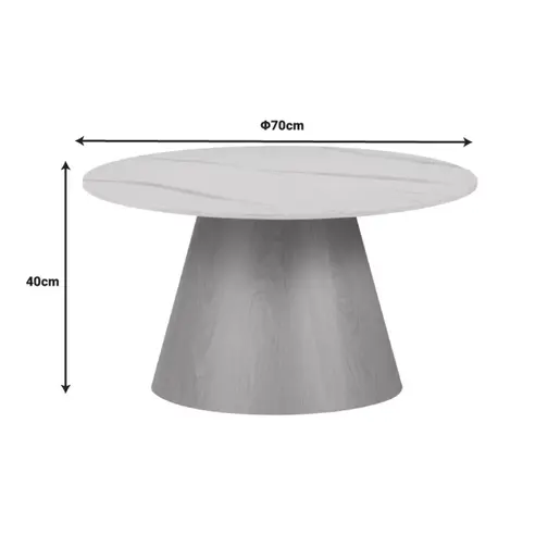 029-000265 Помошна масичка Soleire бел мермер D70x40cm