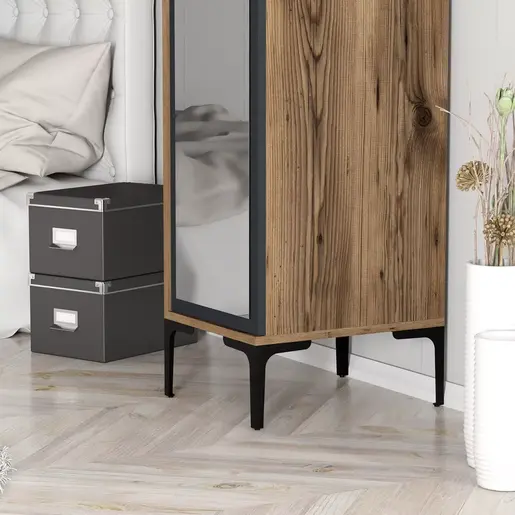 845HCT5404 Плакар Kumsal R - Walnut, Anthracite