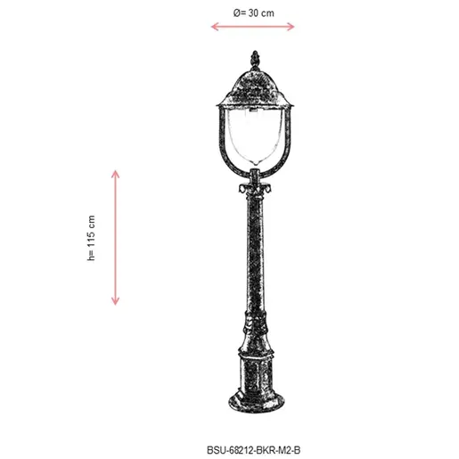 685AVN1374 Подна светилка за градина BSU-68212-BKR-M2-B
