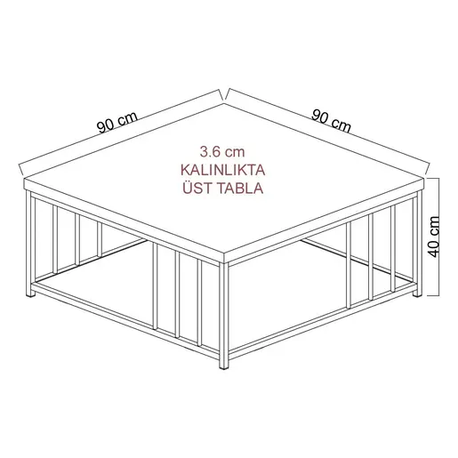 618BLY1138 Клуб Маса Zenn - Walnut, Black