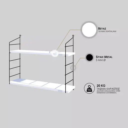 775DCM1666 Ѕидна полица Armoni 2'li - White
