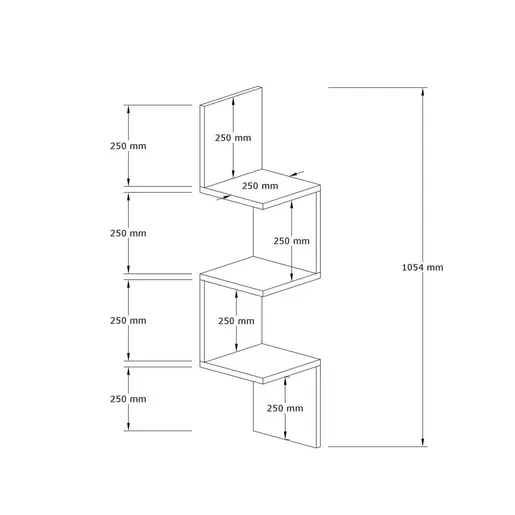 835PUQ1634 Полица Zikzak - Walnut