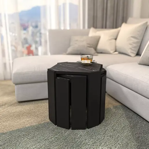 875ZNA4628 Клуб Маса Lori - Black, Marble