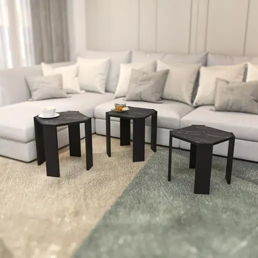 875ZNA4628 Клуб Маса Lori - Black, Marble