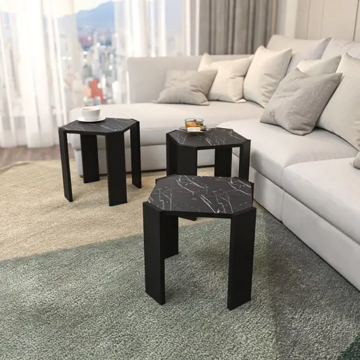 875ZNA4628 Клуб Маса Lori - Black, Marble