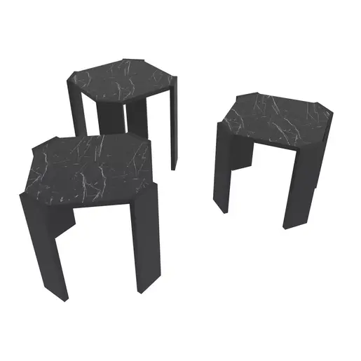 875ZNA4628 Клуб Маса Lori - Black, Marble