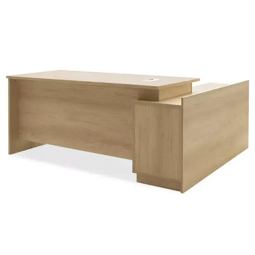 069-000027 Работна маса Amazon L-облик – 180x160x76 см, боја сонома (агол од лева страна)