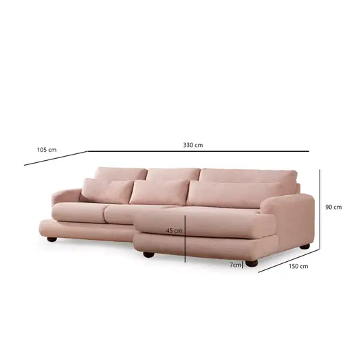 560ARE1828 Аголна гарнитура River Corner Right (L2-Chl)