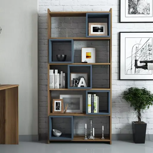 845HCT3602 Полица за книги Box - Walnut, Chalcedony