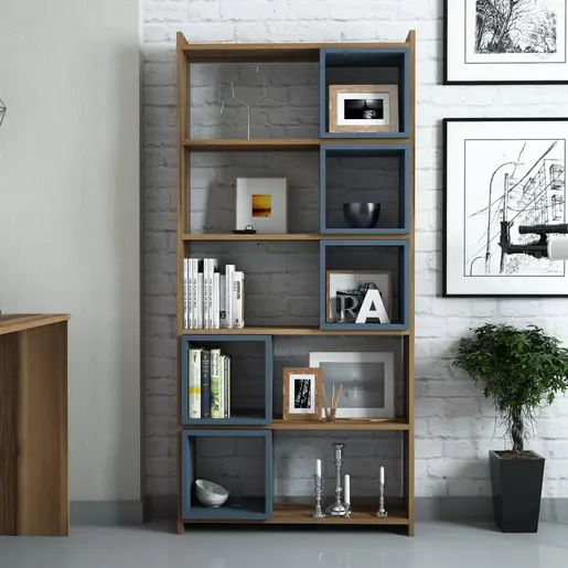 845HCT3602 Полица за книги Box - Walnut, Chalcedony