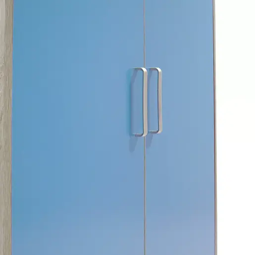 123-000072 Детски плакар Луни со 2 врати и фиоки во бојакастело-сина 81x57x183