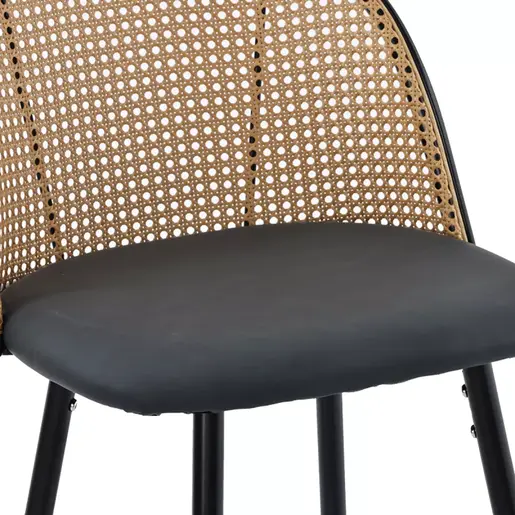 058-000063 Барски стол Kace natural-pu dark grey-metal black