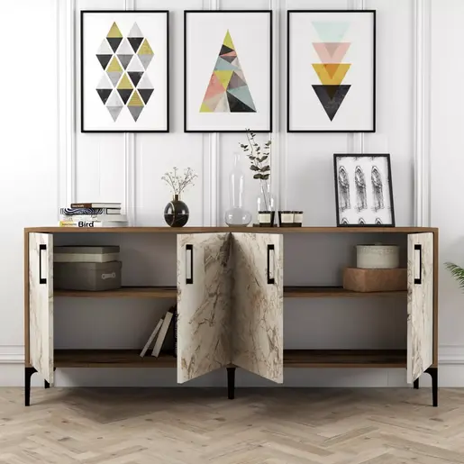 845HCT5303 Комода Kiev - Walnut, White Marble