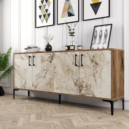 845HCT5303 Комода Kiev - Walnut, White Marble
