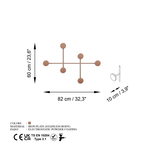 494PYT1141 Метална ѕидна закачалка Dama-C