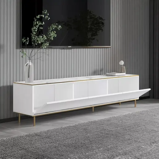 382NRC1143 Тв комода Imaj - Marble, White