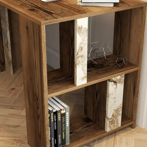 845HCT3843 Биро Lima - Walnut, White Marble