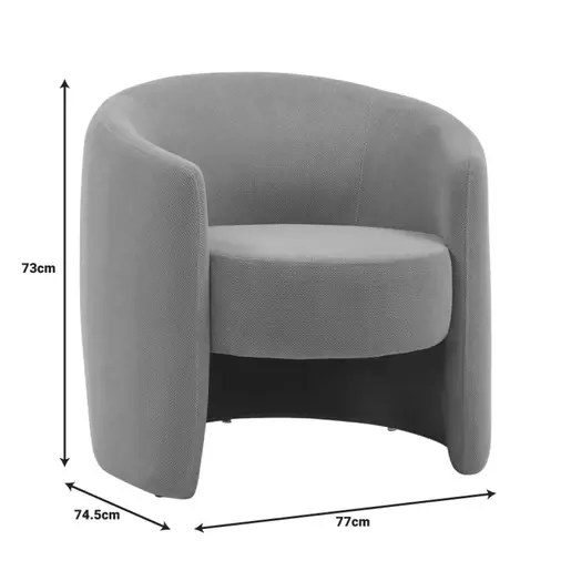 350-000011 Фотелја Barken  ткаенина сива 77x74.5x73cm