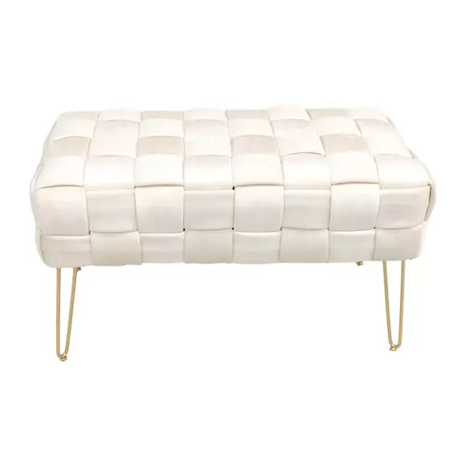 257-000032 Ottoman Wenzo беж кадифе 82x43x46cm