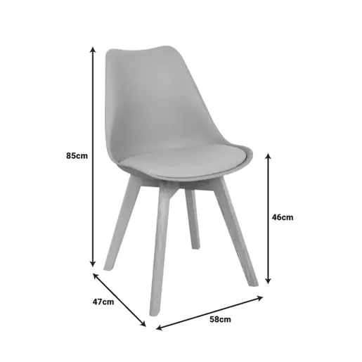 029-000338 Стол Гастон светло сива боја 58x47x85cm
