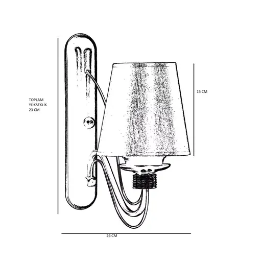 846STL2721 Ѕидна ламба Berfin Aplik Eskitme Hasır Abajurlu
