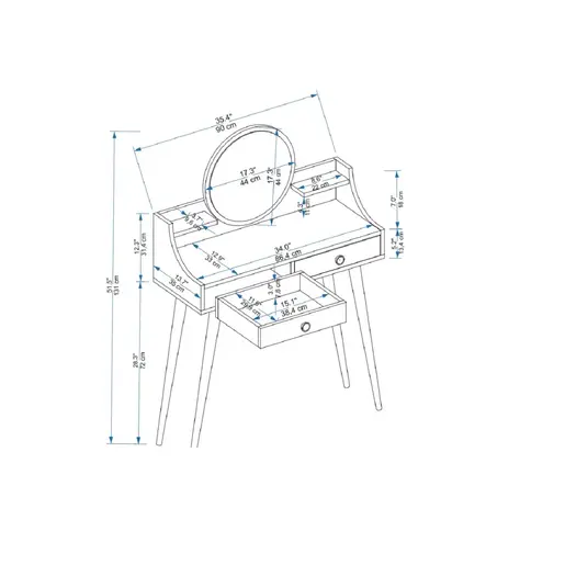 550ARN2764 Тоалетна маса Roys - White