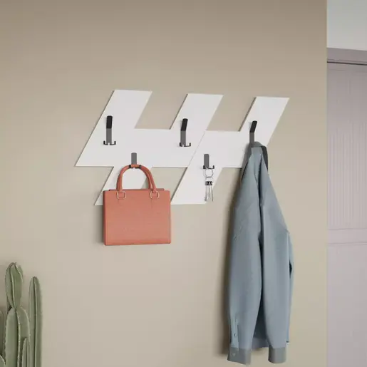 119-001216 Закачалка Livy бела 75.2x1.8x45.3cm