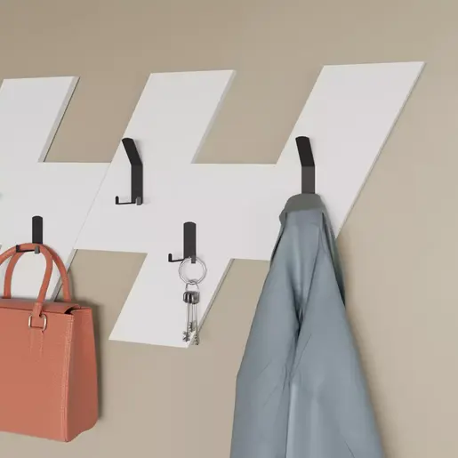 119-001216 Закачалка Livy бела 75.2x1.8x45.3cm