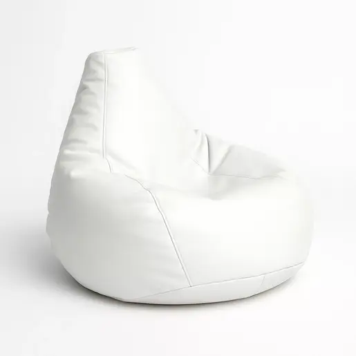 535PFT1167 Bean Bag Deri Armut - White