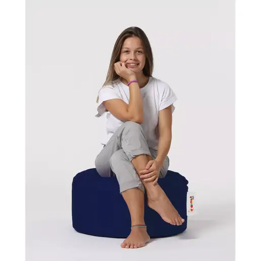 248FRN1313 Bean Bag Round Pouf - Dark Blue