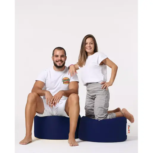 248FRN1313 Bean Bag Round Pouf - Dark Blue