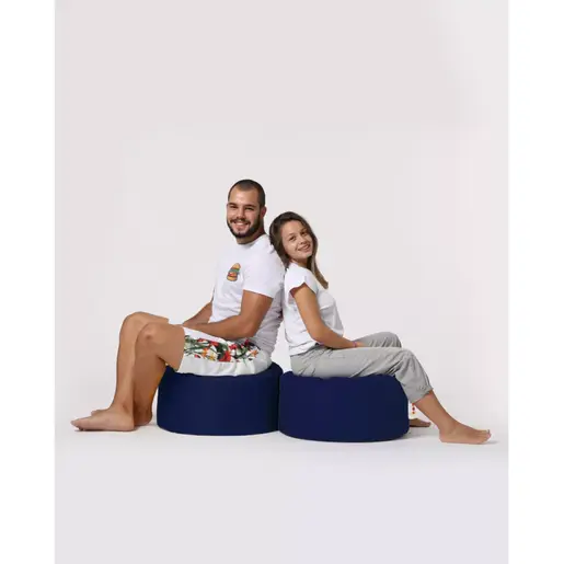248FRN1313 Bean Bag Round Pouf - Dark Blue