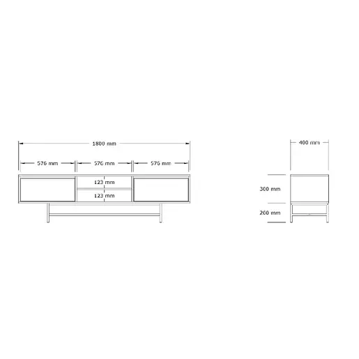 495SSE1610 ТВ комода ЦИРИХ бела