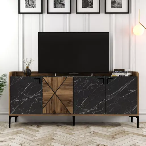 845HCT5313 Комода Venedik - Walnut, Black Marble