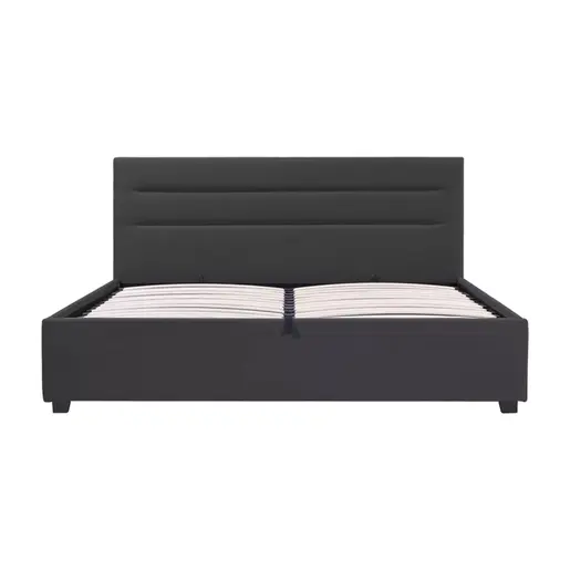 006-000060 Molito pakoworld velvet bed in black shade with storage space 150x200cm