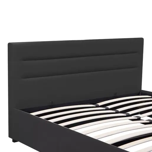 006-000060 Molito pakoworld velvet bed in black shade with storage space 150x200cm