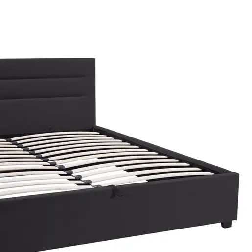 006-000060 Molito pakoworld velvet bed in black shade with storage space 150x200cm