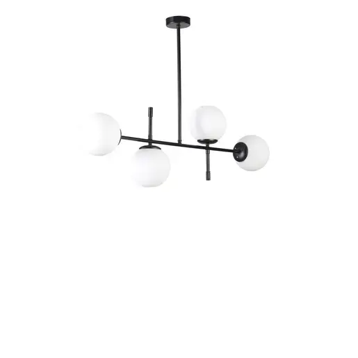 941RTN1233 Лустер Favori 4 Lü Siyah Beyaz Camlı Avize