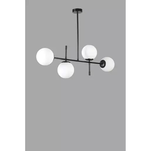 941RTN1233 Лустер Favori 4 Lü Siyah Beyaz Camlı Avize