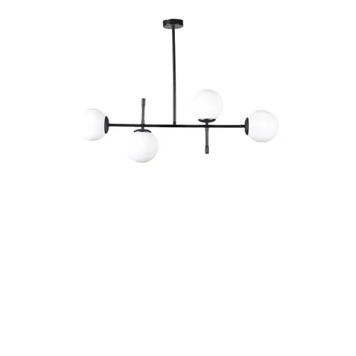 941RTN1233 Лустер Favori 4 Lü Siyah Beyaz Camlı Avize