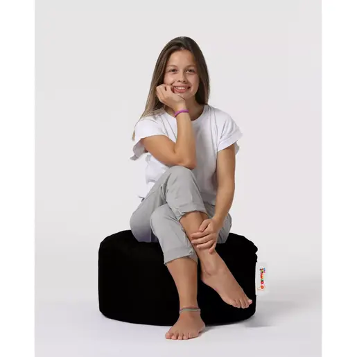 248FRN1318 Bean Bag Round Pouf - Black