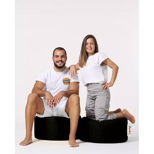 248FRN1318 Bean Bag Round Pouf - Black