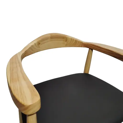 382-000001 Joube фотелја природно дрво со PU перница црна