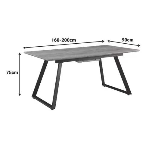 235-000042 Трпезариска маса Kannu 160-200x90x75см
